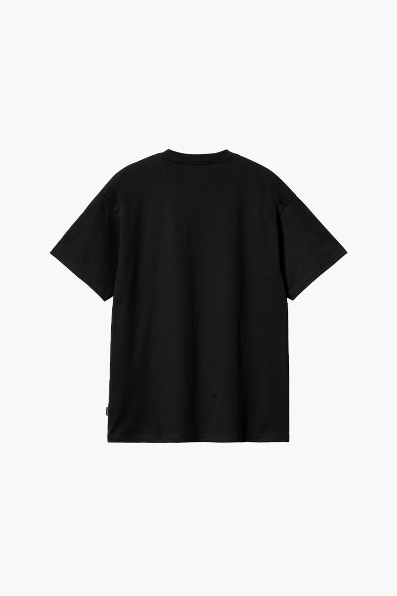 S/s heart train pocket tee Black