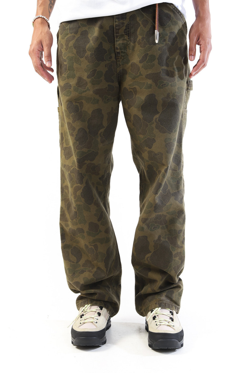 Duck single knee pant camo Green/office green