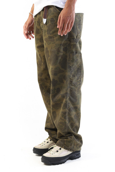 Carhartt wip Duck single knee pant camo Green/office green - ...