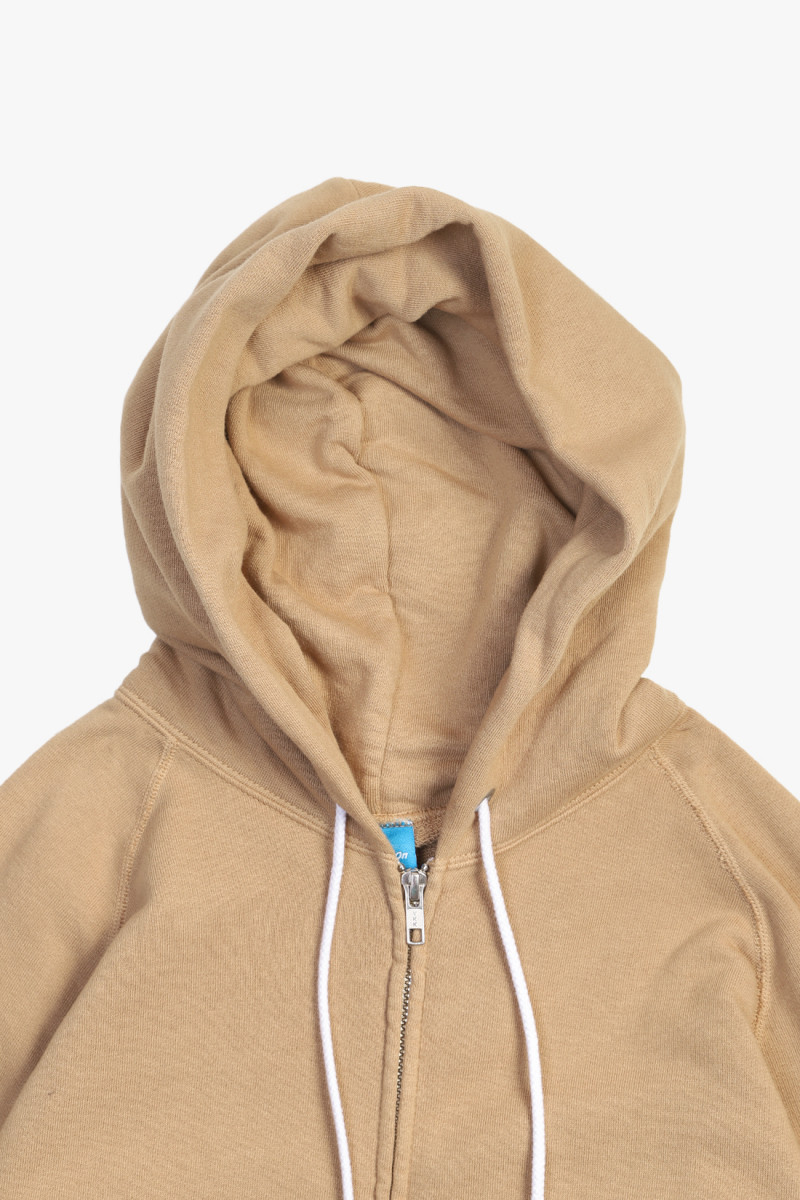 Raglan zip hood sweat P-coyote