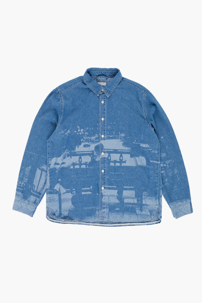 Pop trading company Printed denim shirt Denim - GRADUATE STORE