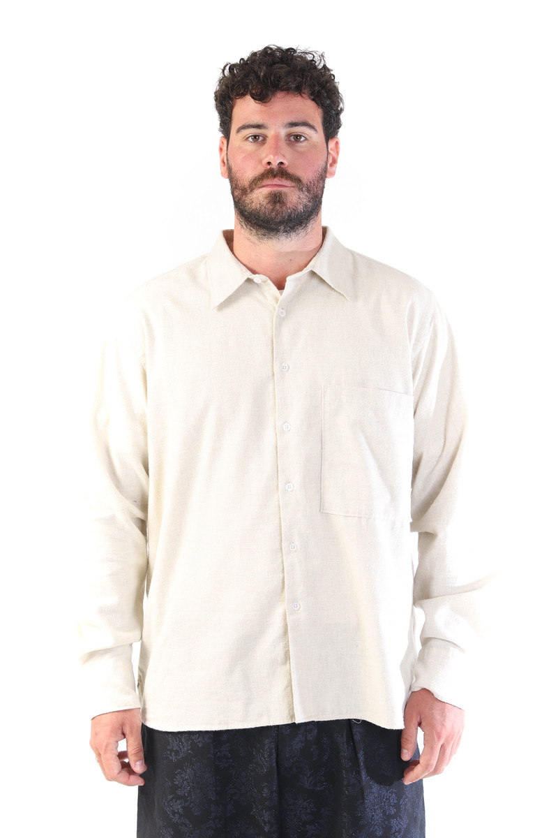 Square pocket shirt flannel Sand