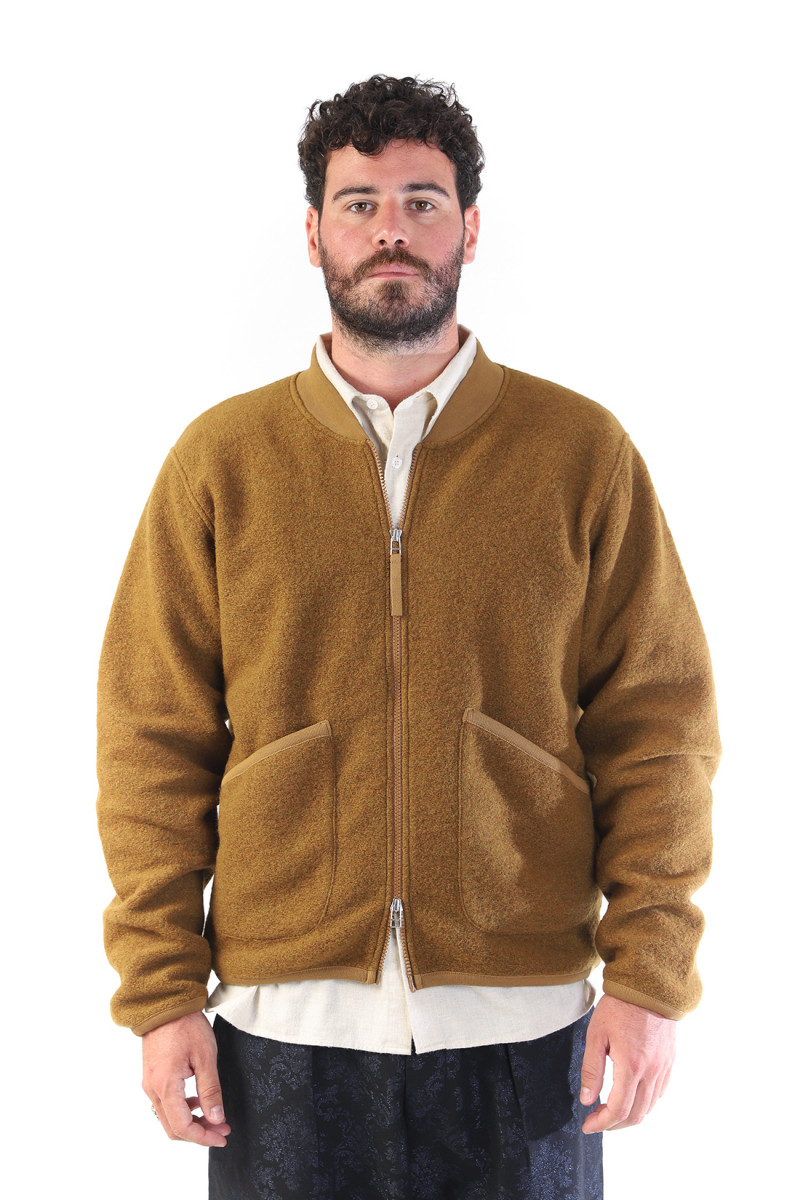 Zip bomber wool fleece Mustard