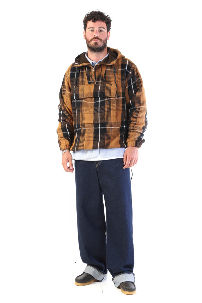 Pullover anorak earth ii check Brown