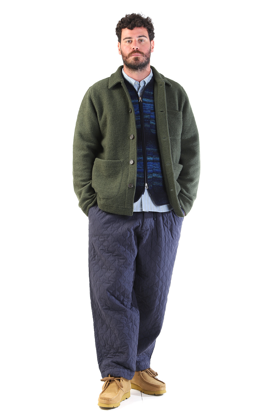 Field jacket wool fleece Olive