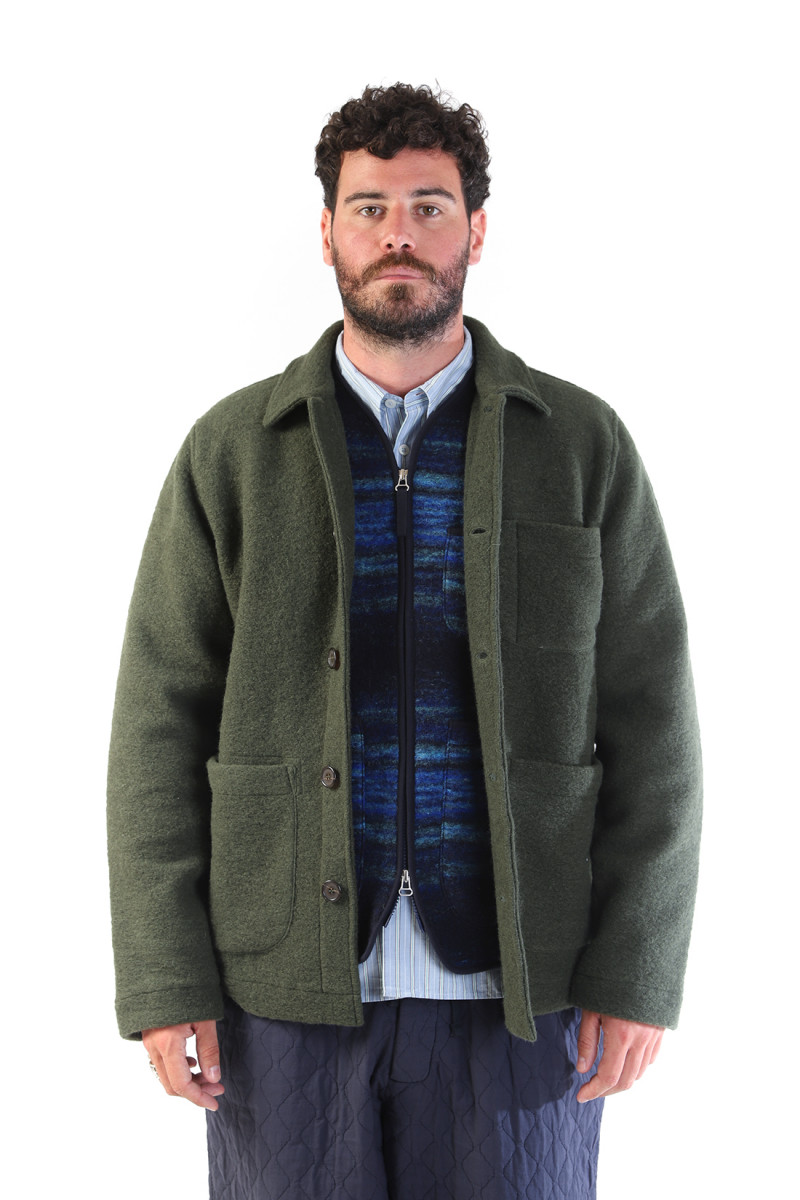 Field jacket wool fleece Olive