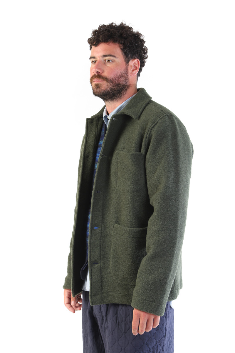 Field jacket wool fleece Olive