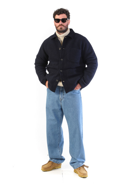 Field jacket wool fleece Navy