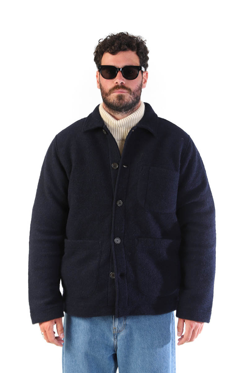 Field jacket wool fleece Navy