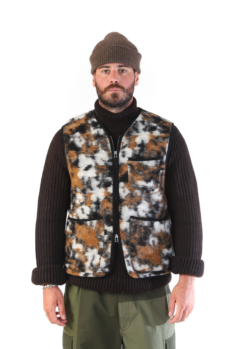 Zip gilet ylang fleece Brown