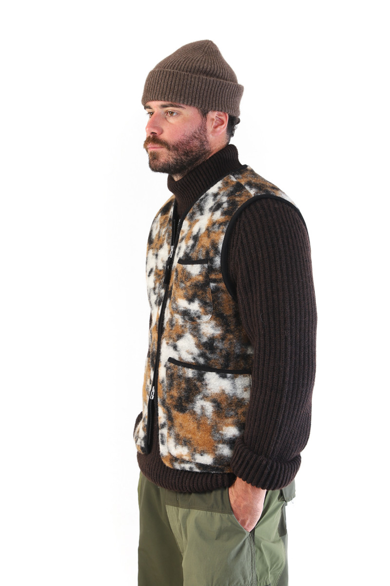 Zip gilet ylang fleece Brown