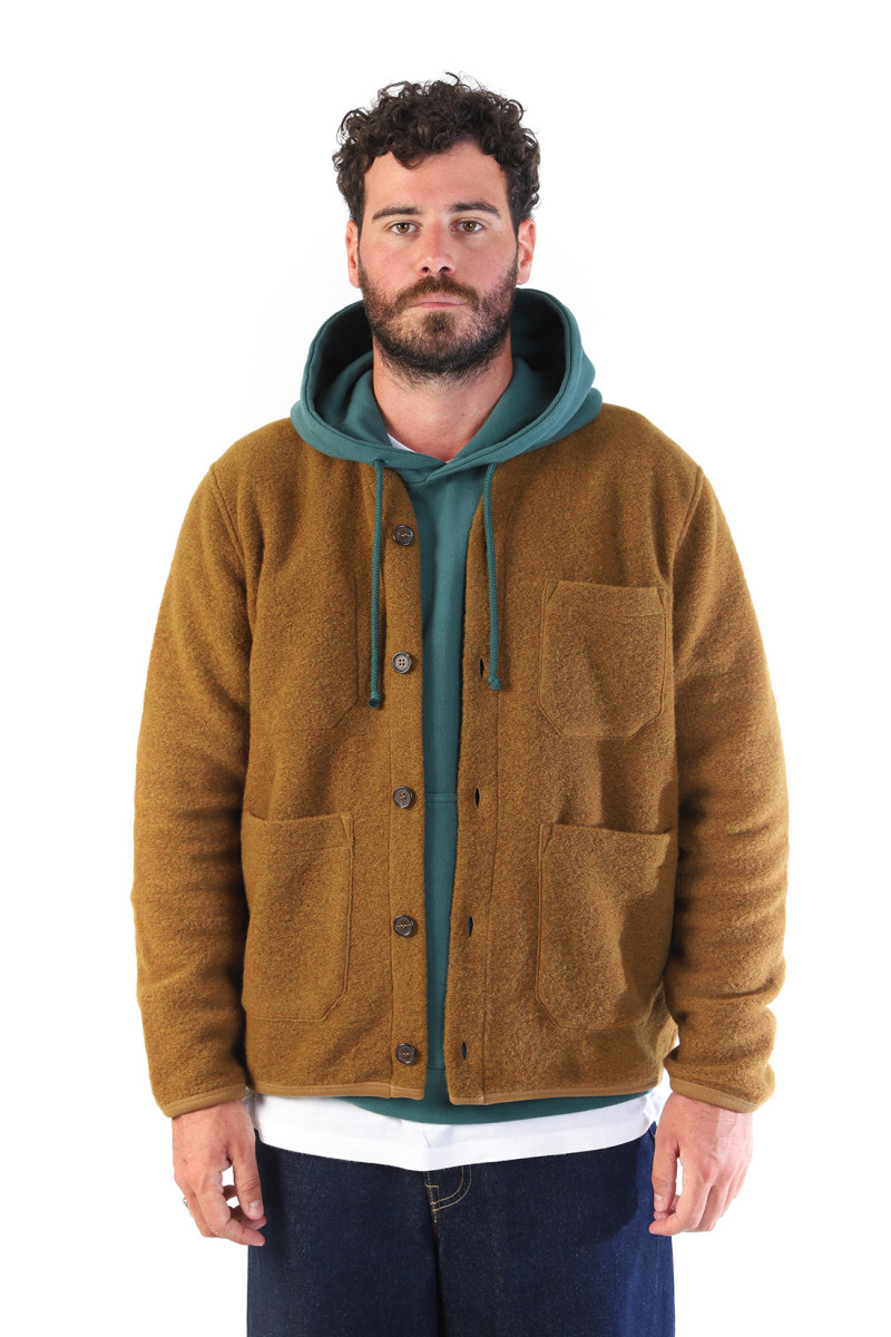 Cardigan wool fleece Mustard