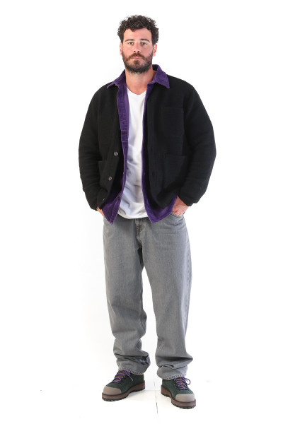 Cardigan wool fleece Black