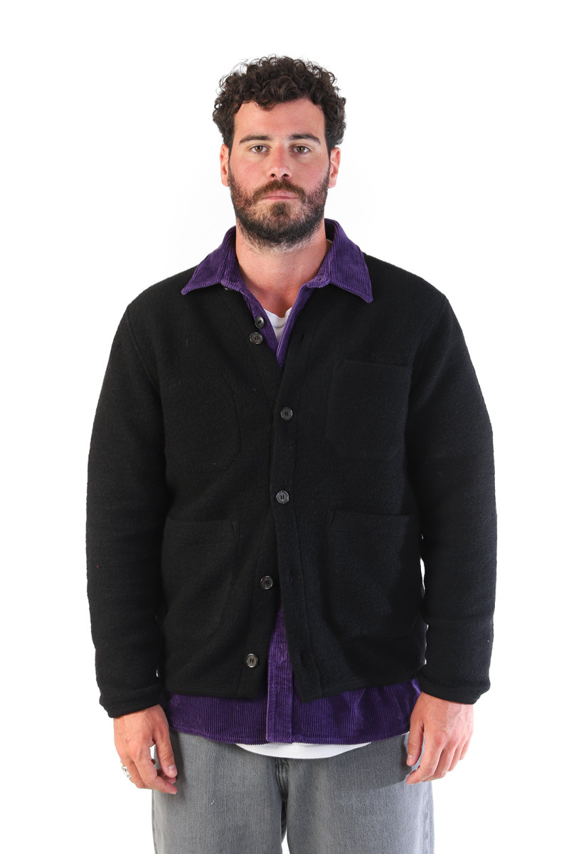 Cardigan wool fleece Black