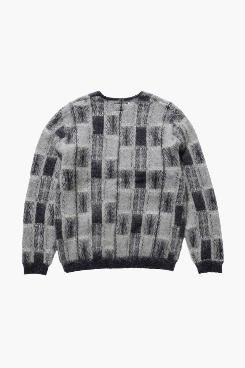 Cardigan double jacquard check Charcoal