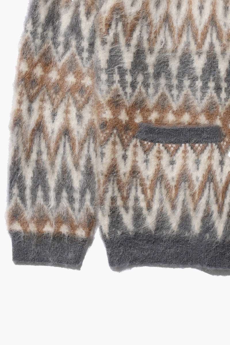 Cardigan jacquard chevron Grey