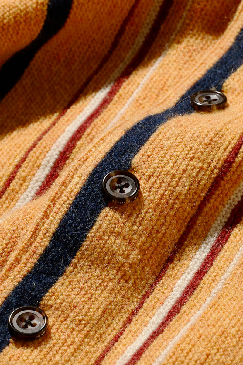 Cardigan stripe 12g Orange