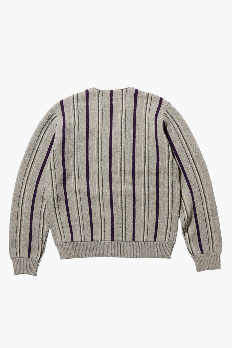 Cardigan stripe 12g Grey