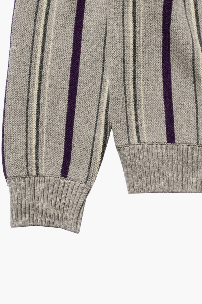 Cardigan stripe 12g Grey