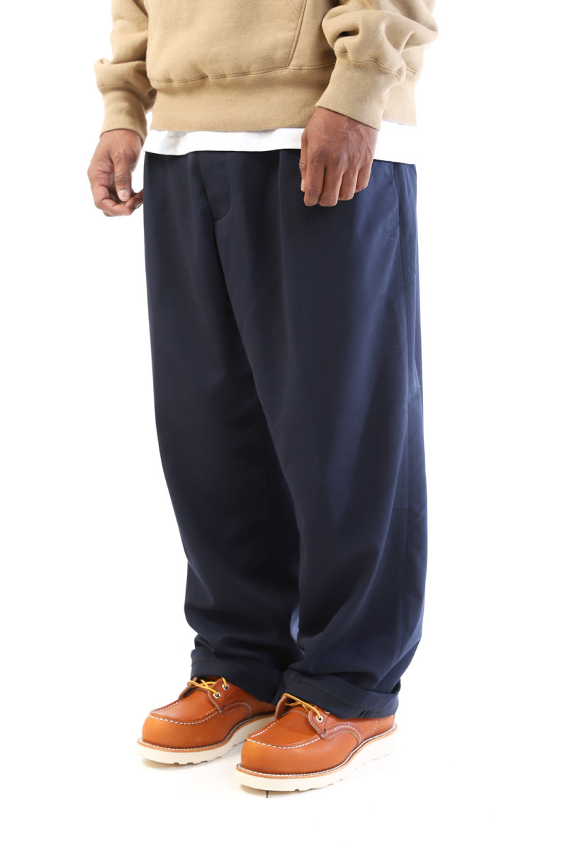 2 pleats trousers pe twill Navy 79