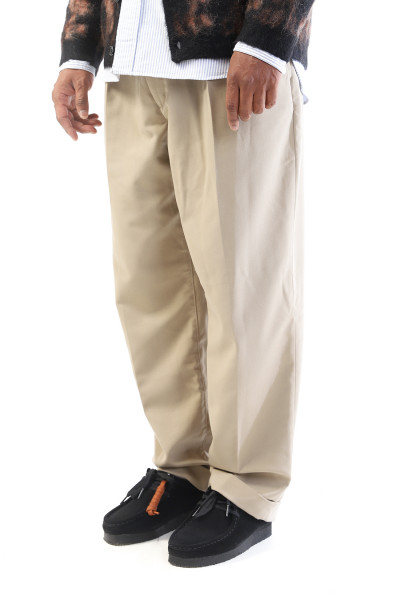 Beams plus 2 pleats trousers pe twill Sand 21 - GRADUATE STORE