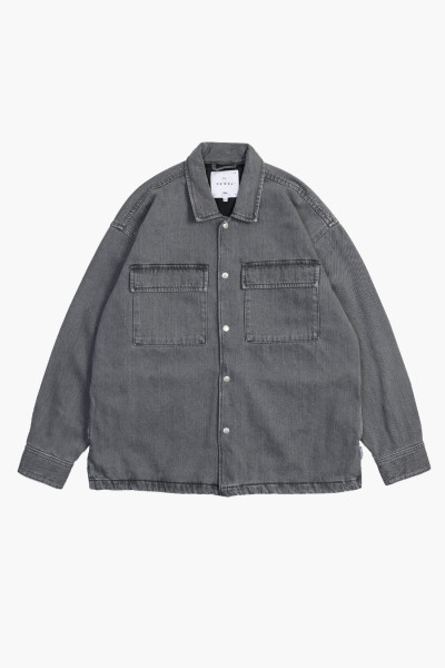 Edwin Utility overshirt denim black Heavy bleach wash - GRADUATE ...