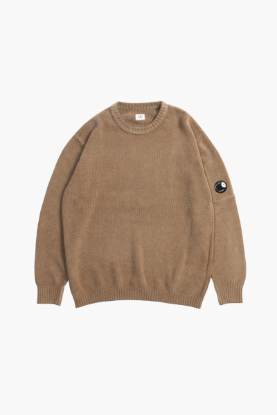 Cp company Cotton chenille crewneck Walnut - GRADUATE STORE