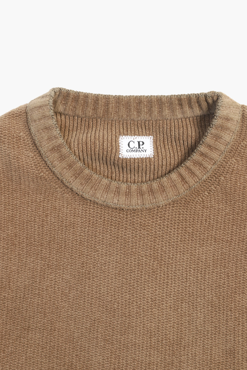 Cotton chenille crewneck Walnut