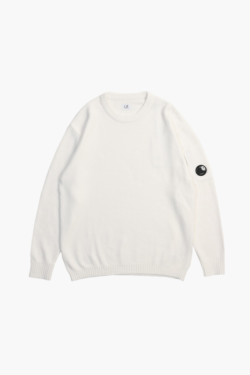 Cotton chenille crewneck Gauze white