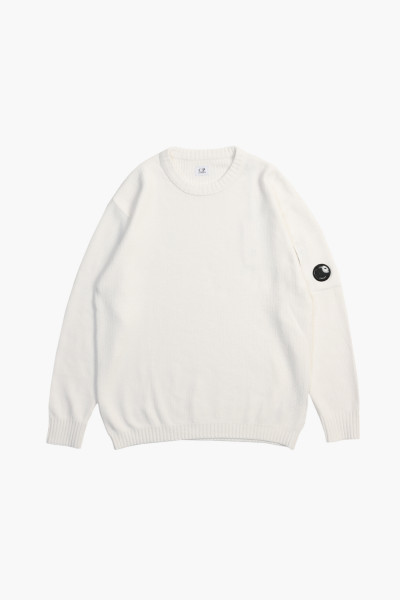 Cp company Cotton chenille crewneck Gauze white - GRADUATE STORE