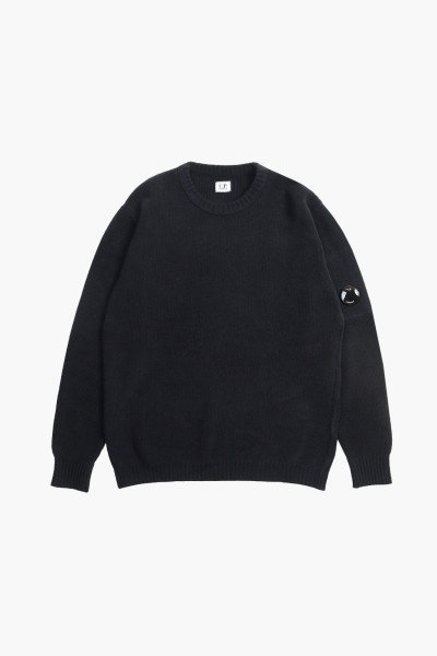 Cp company Cotton chenille crewneck Black - GRADUATE STORE