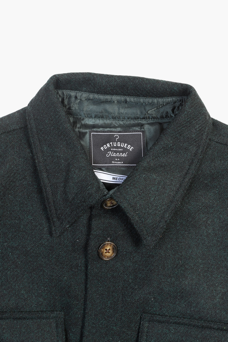 Wool field overshirt Green