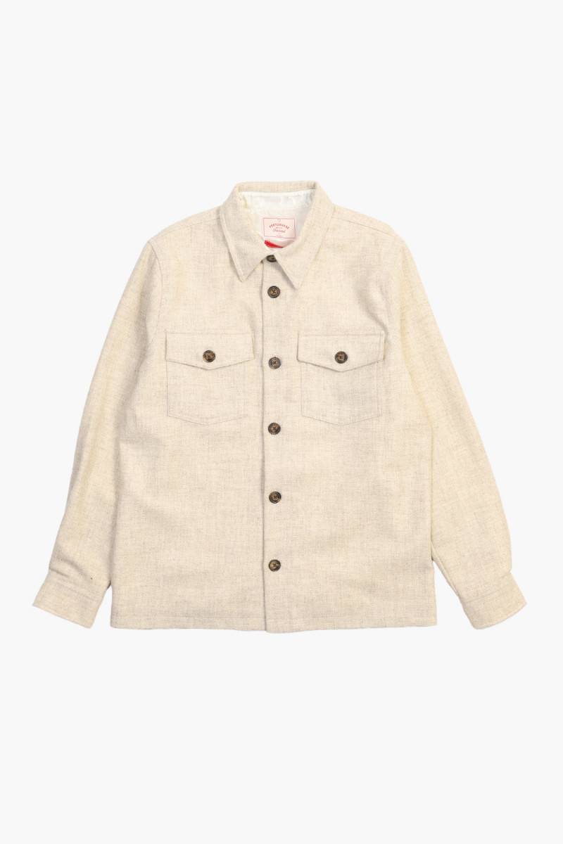 Wool field overshirt Ecru