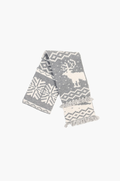 Muffler jacquard nordic Grey