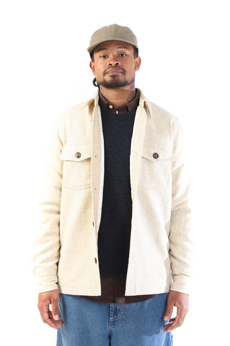 Wool field overshirt Ecru