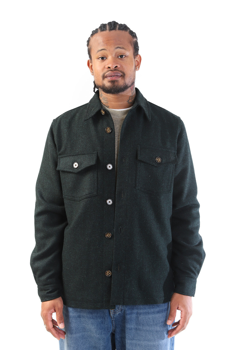 Wool field overshirt Green