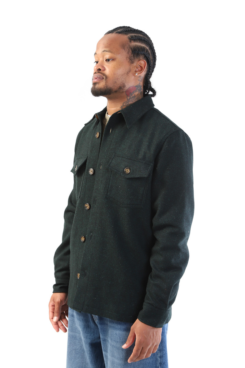 Wool field overshirt Green