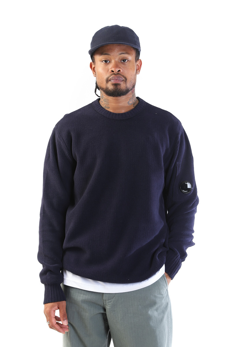 Cotton chenille crewneck Total eclipse