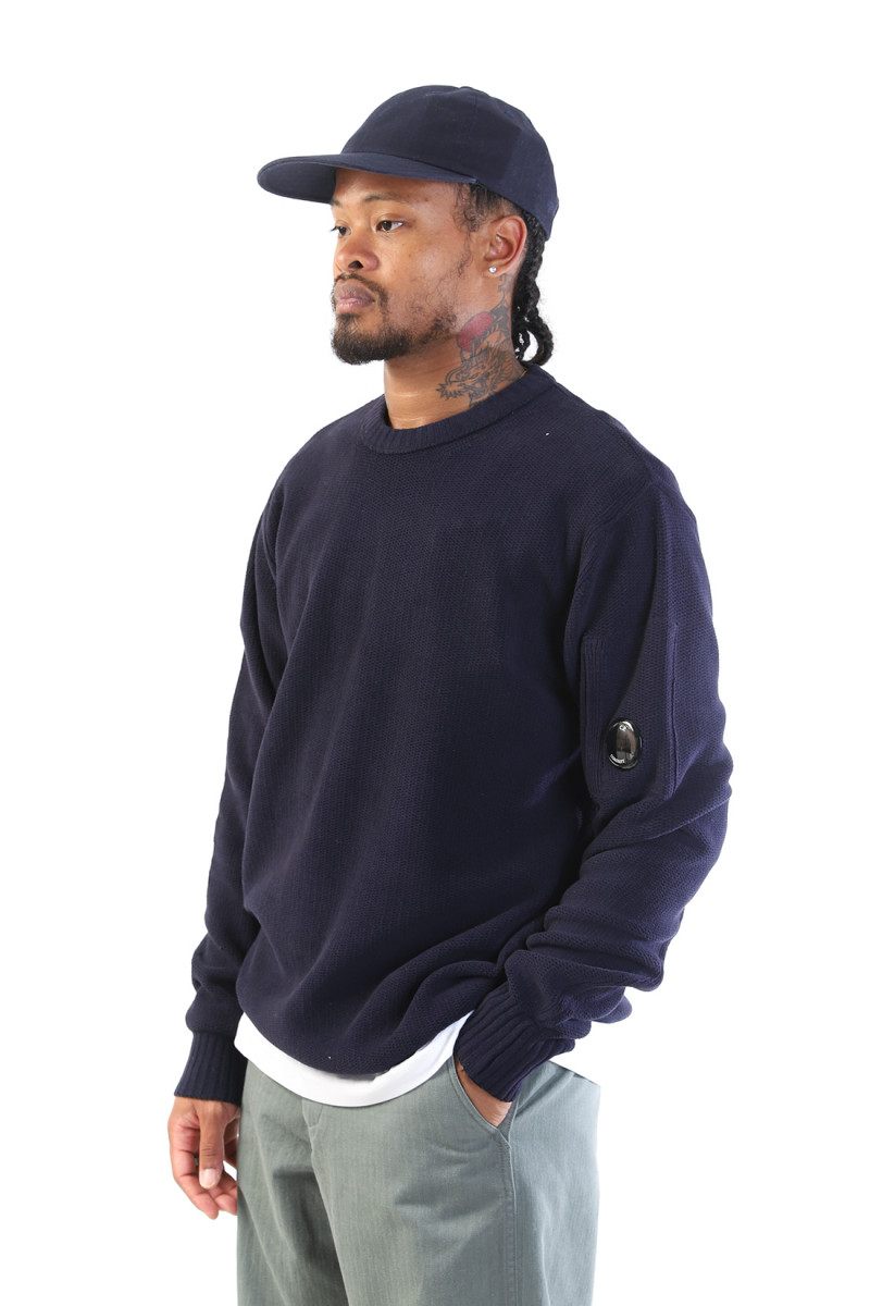 Cotton chenille crewneck Total eclipse