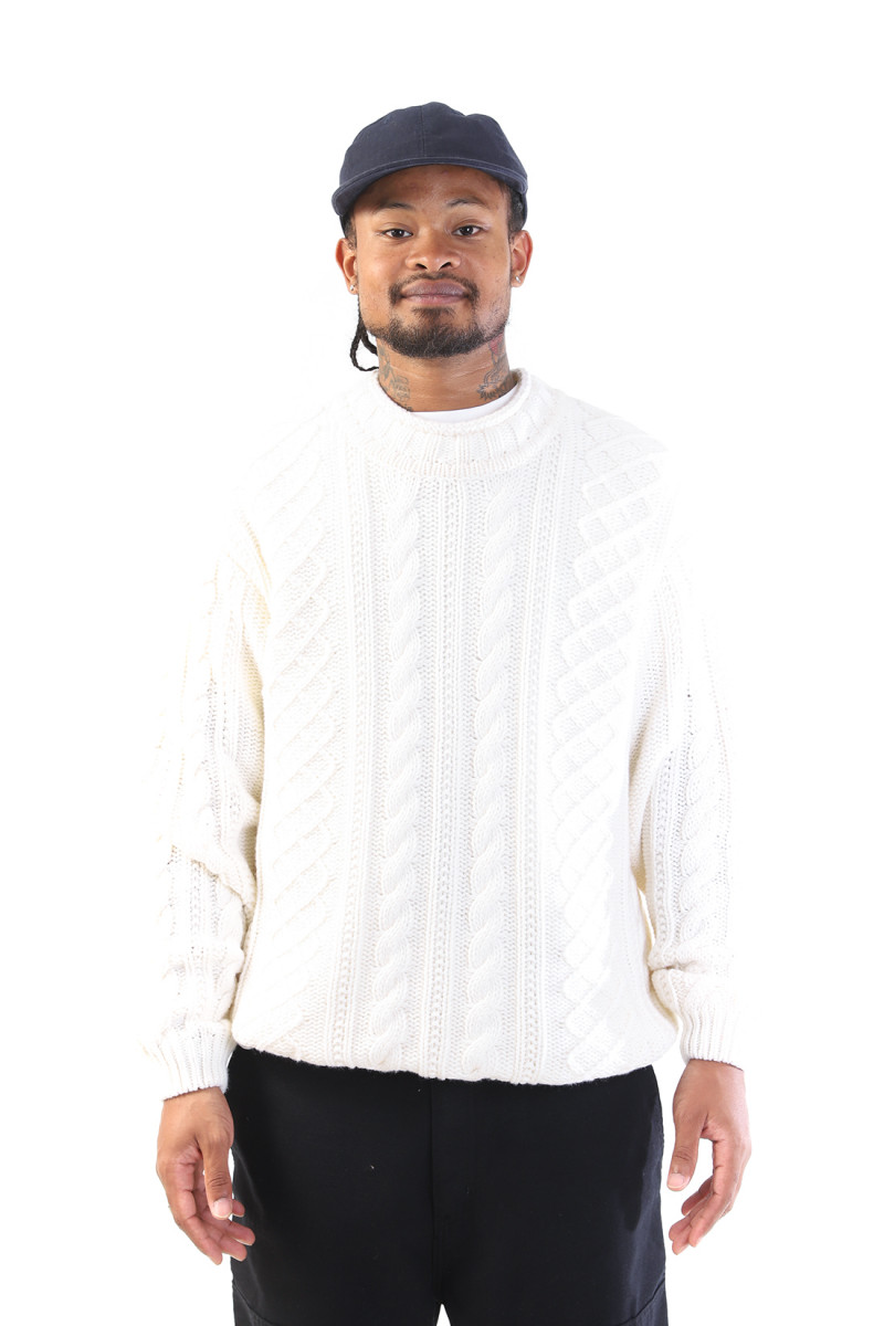 Lambswool crewneck Gauze white