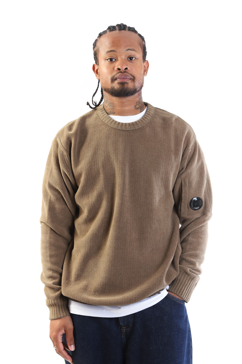 Cotton chenille crewneck Walnut