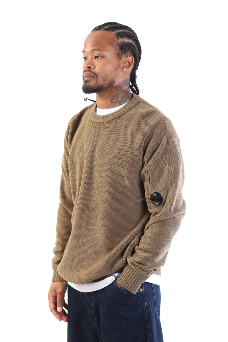 Cotton chenille crewneck Walnut