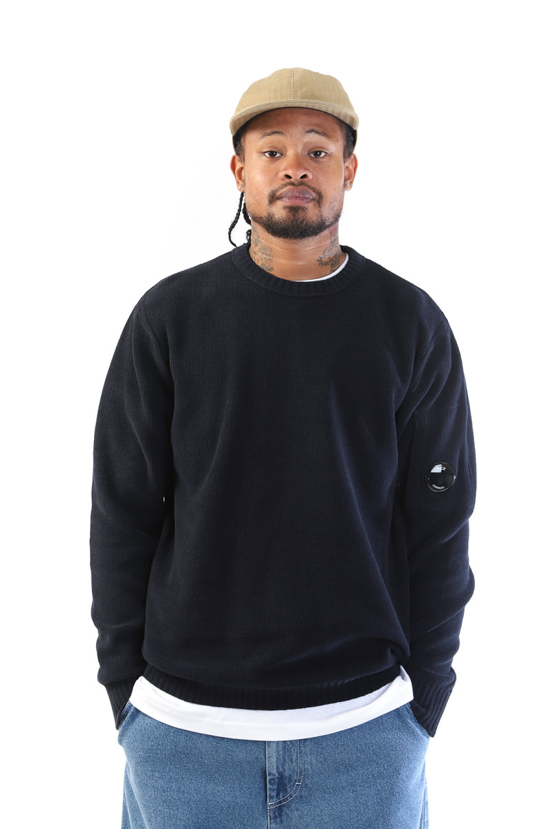 Cotton chenille crewneck Black