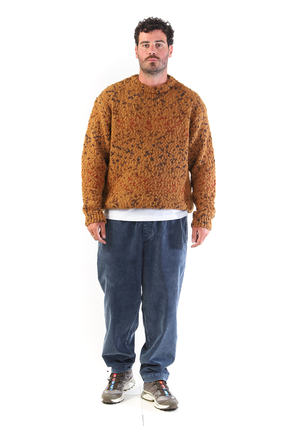 Undertones boxy crew knit Tan