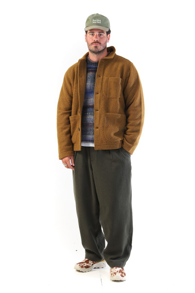 Field jacket wool fleece Mustard