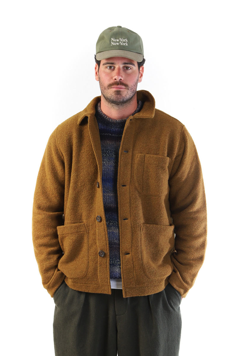 Field jacket wool fleece Mustard