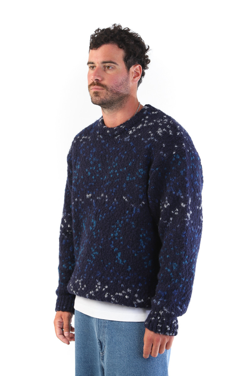 Undertones boxy crew knit Navy