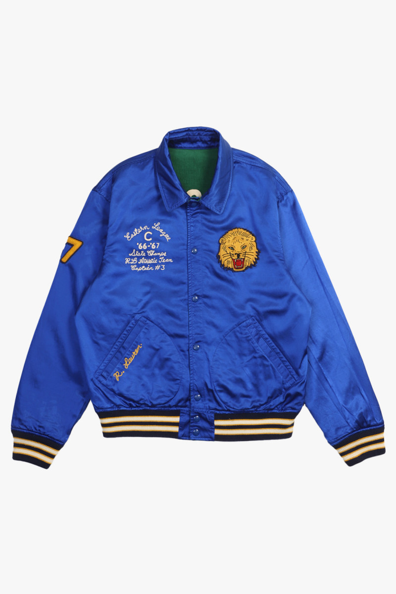 Reversible letterman jacket Green/blue