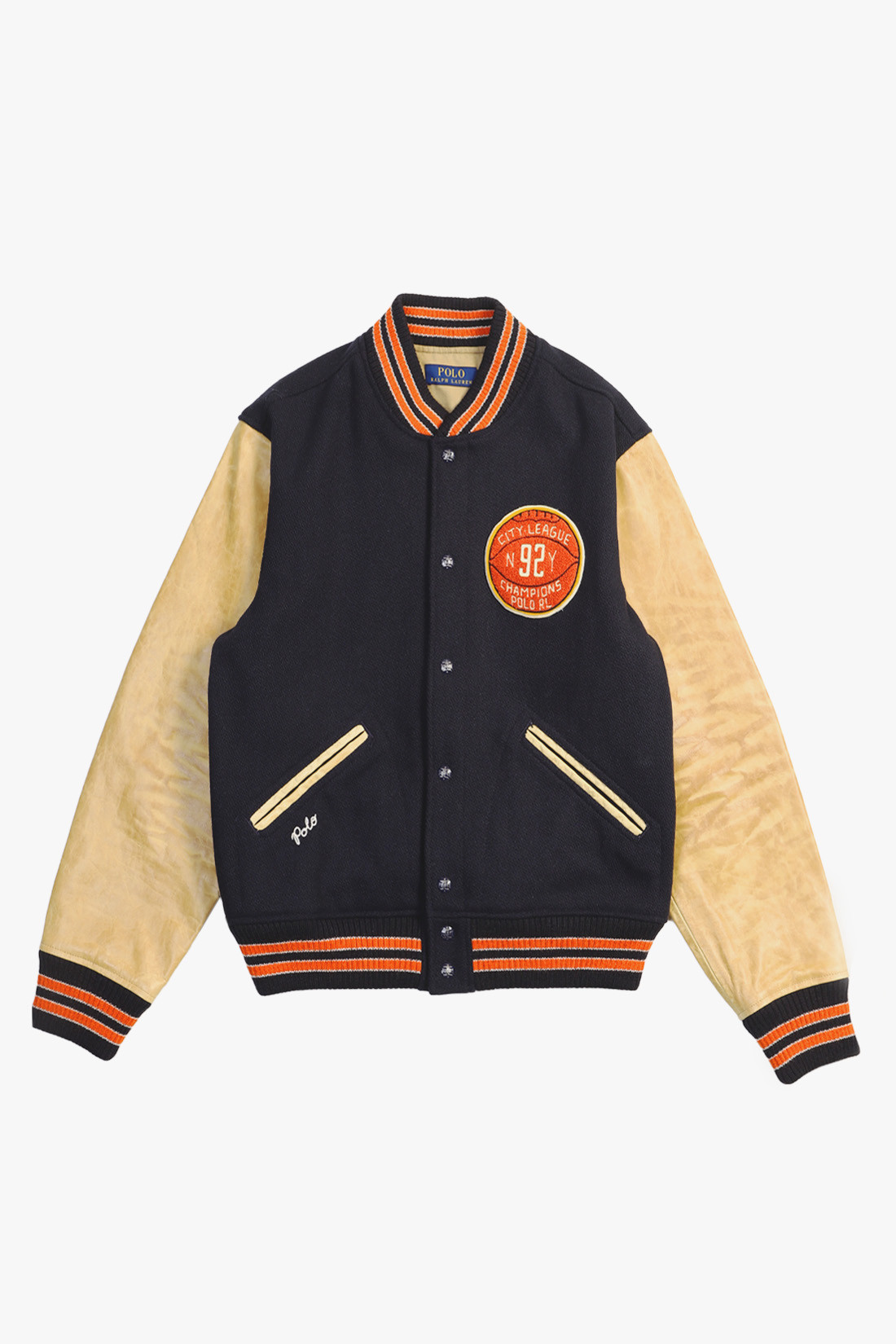 Varsity-inspired bball jacket Hunter navy