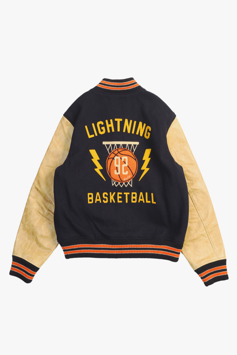 Varsity-inspired bball jacket Hunter navy